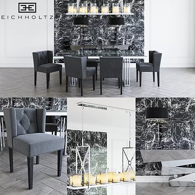 Furniture – Table and Chairs (Set) – 3D Models – Eichholtz Set 02