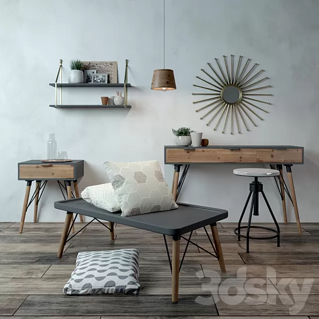 Furniture – Table and Chairs (Set) – 3D Models – Lene Bjerre Denmark furniture