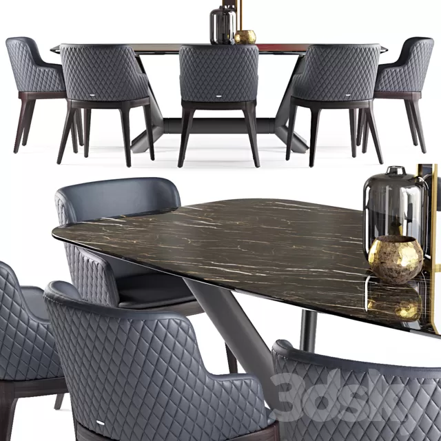 Furniture – Table and Chairs (Set) – 3D Models – MagdaCoutureandPlanerKeramikbyCattelan