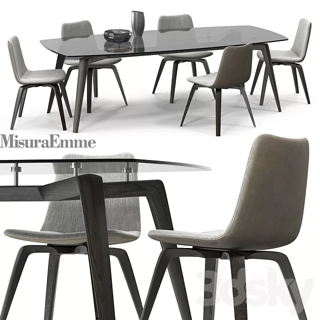 Furniture – Table and Chairs (Set) – 3D Models – Michelle Chairs Set