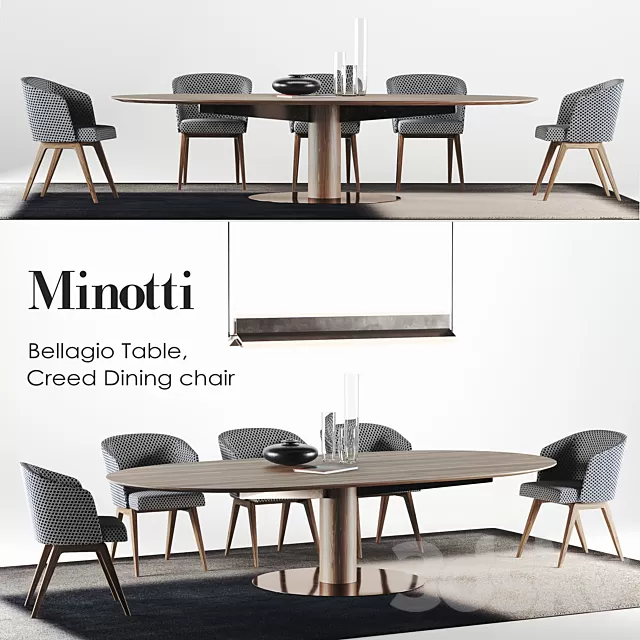 Furniture – Table and Chairs (Set) – 3D Models – Minotti Bellagio set 3d Model