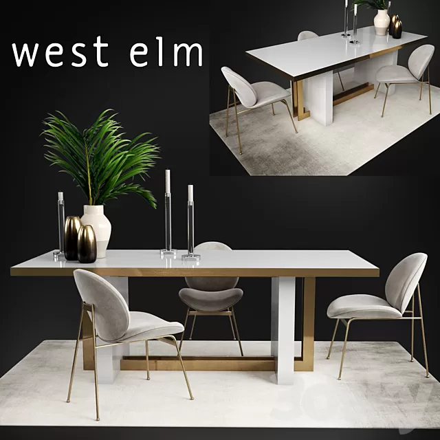 Furniture – Table and Chairs (Set) – 3D Models – Table and Chair West Elm Collections