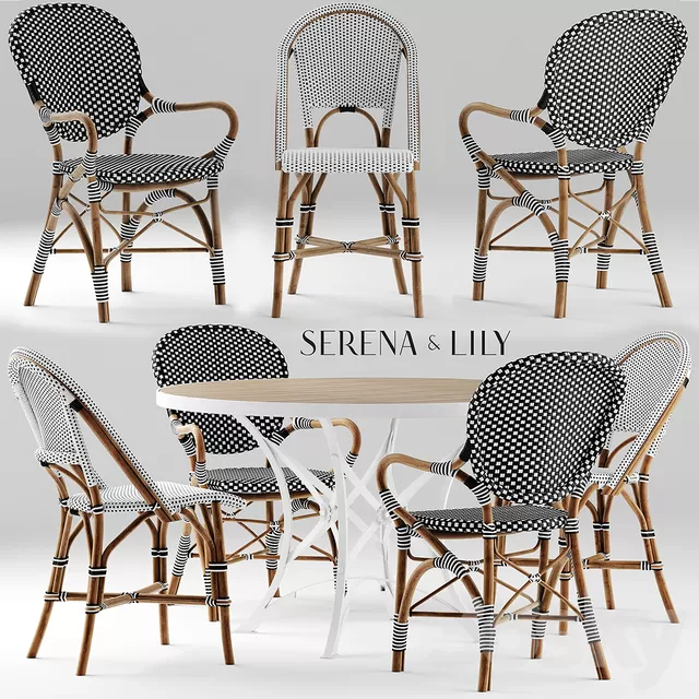 Furniture – Table and Chairs (Set) – 3D Models – Table and chairs serena and lily