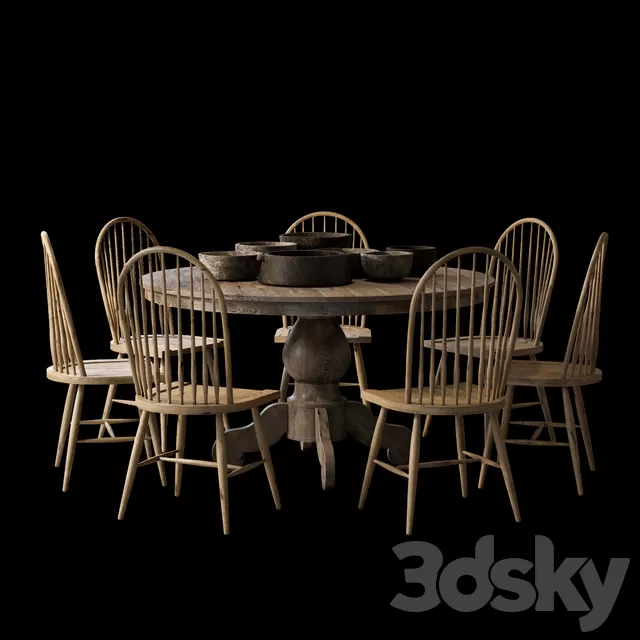Furniture – Table and Chairs (Set) – 3D Models – The dinette