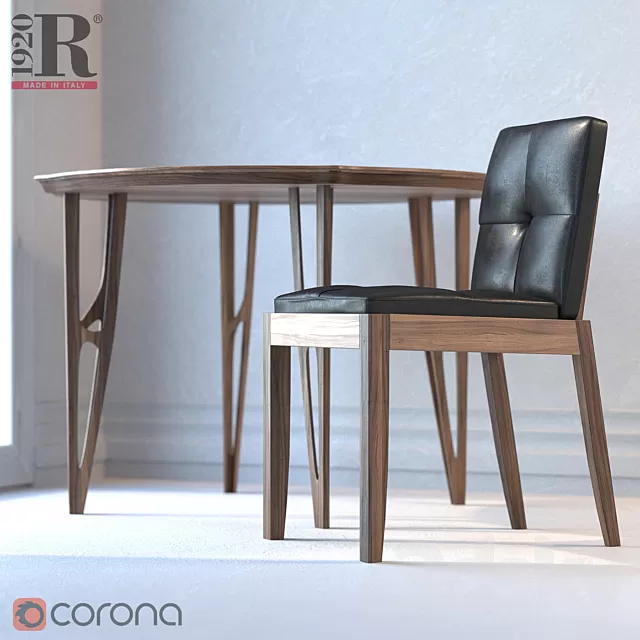 Furniture – Table and Chairs (Set) – 3D Models – Vegan table Bever sedia chair Riva 1920