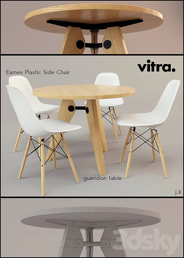 Furniture – Table and Chairs (Set) – 3D Models – Vitra Eames