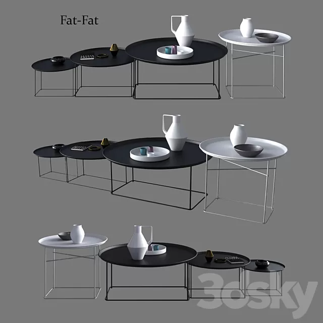 Table 3D Models – B & B Italia Maxalto Coffee Small Tables Fat-Fat Table 3D Models – B & B Italia Maxalto Coffee Small Tables Fat-Fat