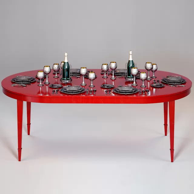 Table 3D Models – BAKER CLASSIC OVAL DINING TABLE №7838 Table 3D Models – BAKER CLASSIC OVAL DINING TABLE №7838