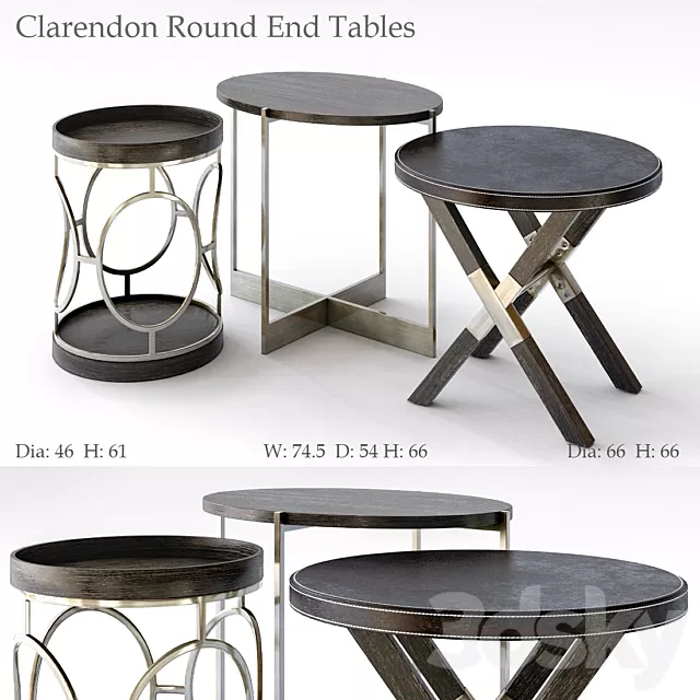 Table 3D Models – Bernhardt Clarendon Round End Tables Table 3D Models – Bernhardt Clarendon Round End Tables