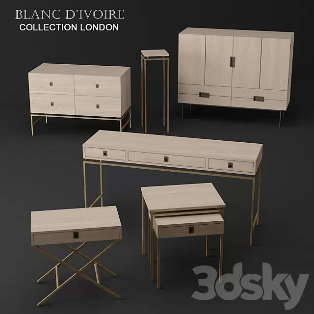 Table 3D Models – blancdivoire – LONDON collection Table 3D Models – blancdivoire – LONDON collection