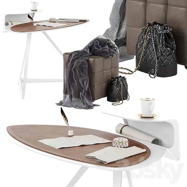 Table 3D Models – Cattelan Italia Storm desk set 02 Table 3D Models – Cattelan Italia Storm desk set 02