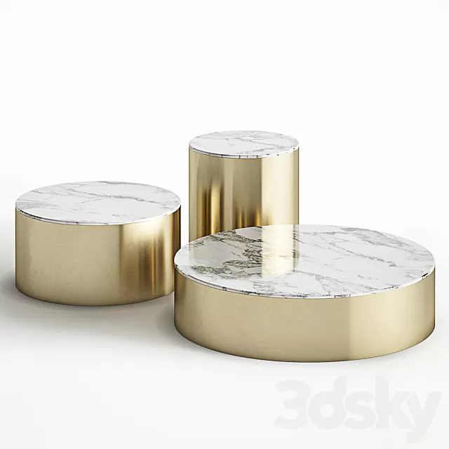 Table 3D Models – Coffee table set Cazarina Interiors (brass and marble) Table 3D Models – Coffee table set Cazarina Interiors (brass and marble)