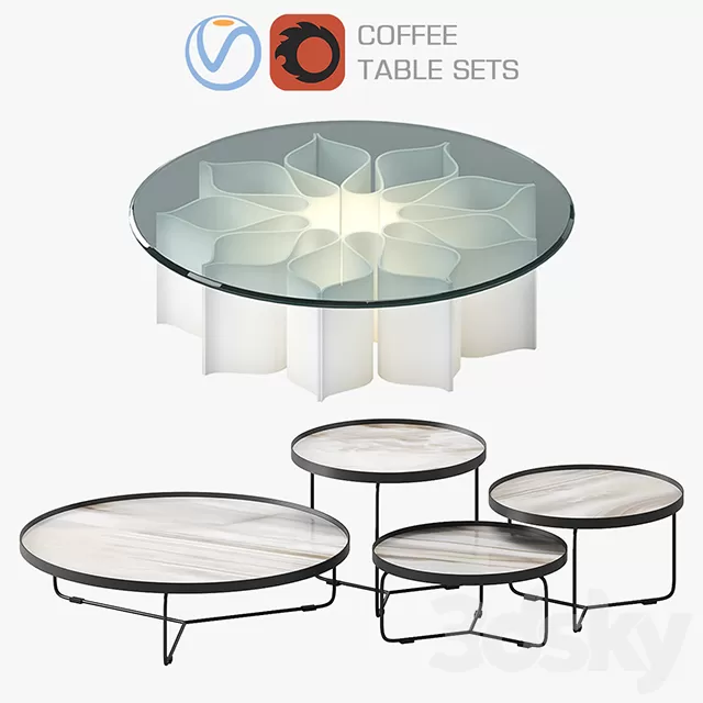 Table 3D Models – Coffee table sets Table 3D Models – Coffee table sets
