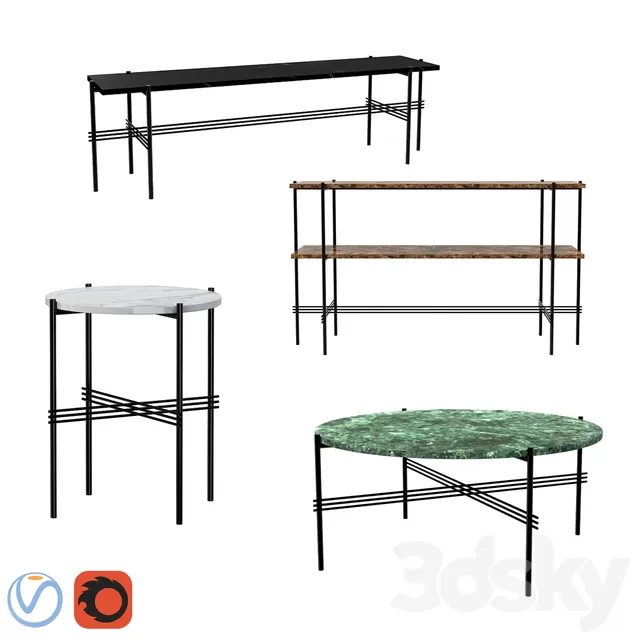 Table 3D Models – Gubi TS Table SET