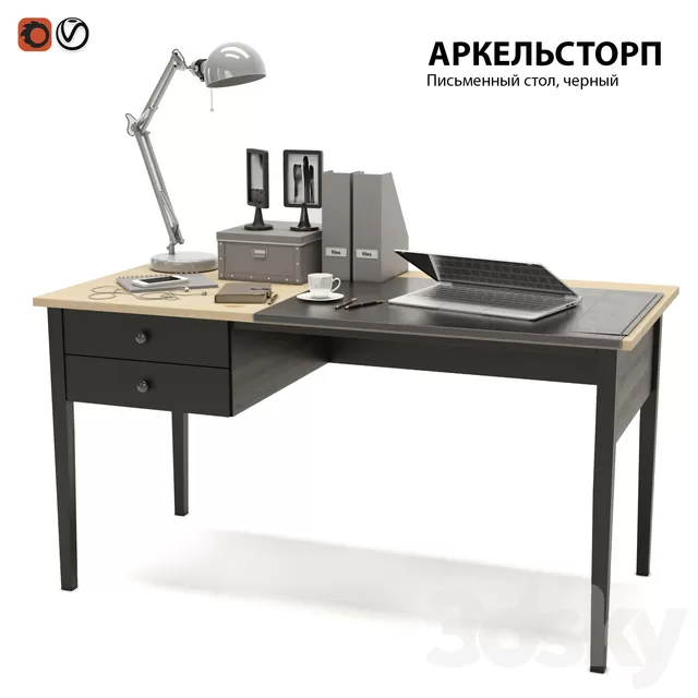 Table 3D Models – Office Desktop IKEA ARKELSTORP