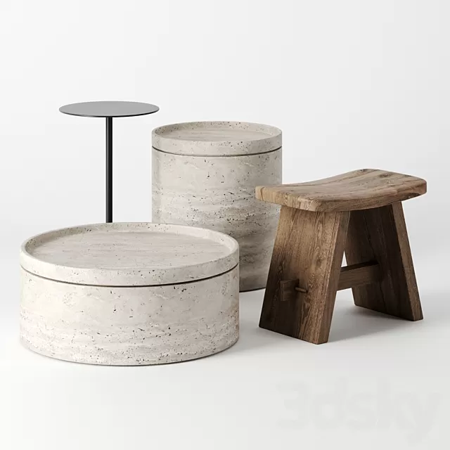 Table 3D Models – Side tables set