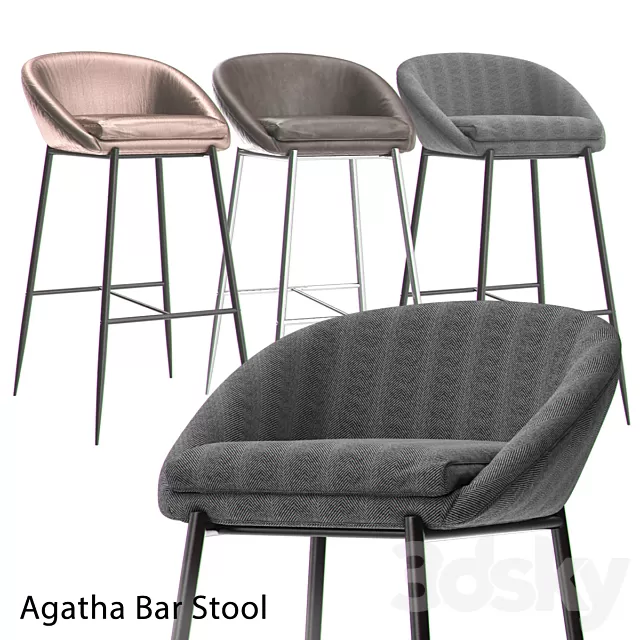 Chair and Armchair 3D Models – Agatha Bar Stool Chair and Armchair 3D Models – Agatha Bar Stool