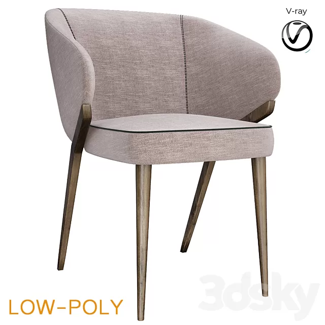 Chair and Armchair 3D Models – Bross Nora Dining Chair 1530 (low poly)
