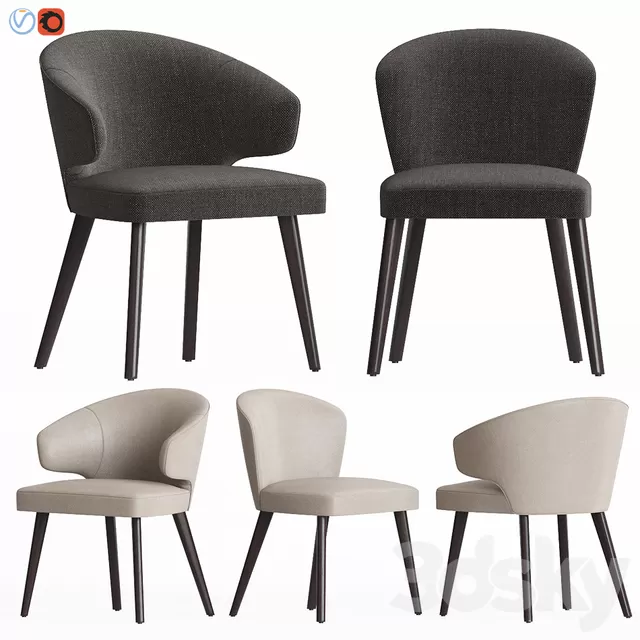Chair and Armchair 3D Models – Minotti Aston Dining Chair