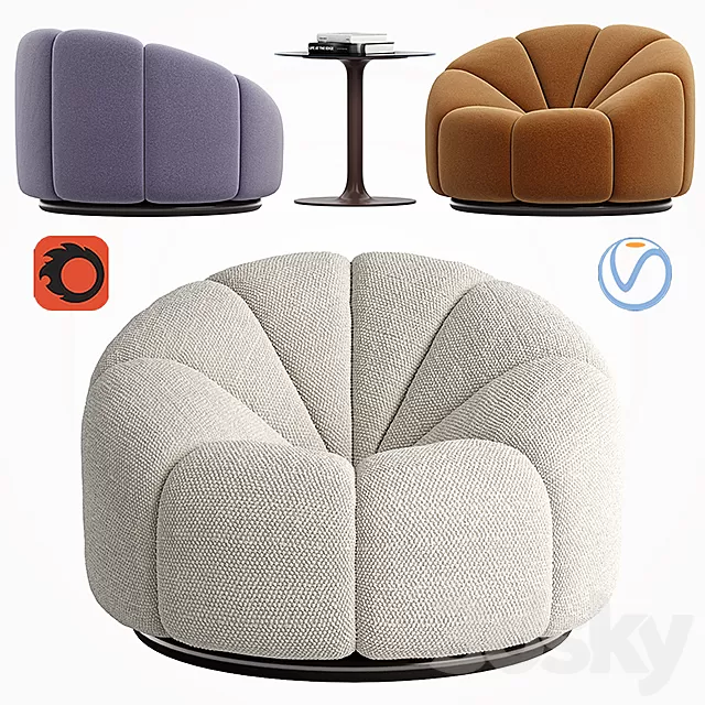 Chair and Armchair 3D Models – Pierre Paulin Fauteuil Alpha Chair and Armchair 3D Models – Pierre Paulin Fauteuil Alpha