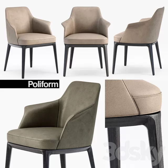 Chair and Armchair 3D Models – Poliform Sophie armchair Chair and Armchair 3D Models – Poliform Sophie armchair