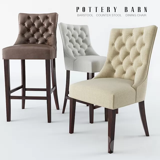 Chair and Armchair 3D Models – Pottery Barn Hayes Chair Collection Chair and Armchair 3D Models – Pottery Barn Hayes Chair Collection