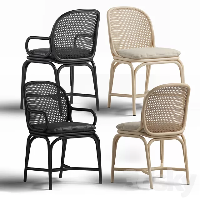 Chair and Armchair 3D Models – T040 R and T41 T Expormim “Frames” Chair and Armchair 3D Models – T040 R and T41 T Expormim “Frames”