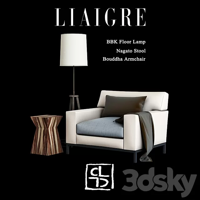 Armchair 3D Models – Christian Liaigre furniture set Armchair 3D Models – Christian Liaigre furniture set