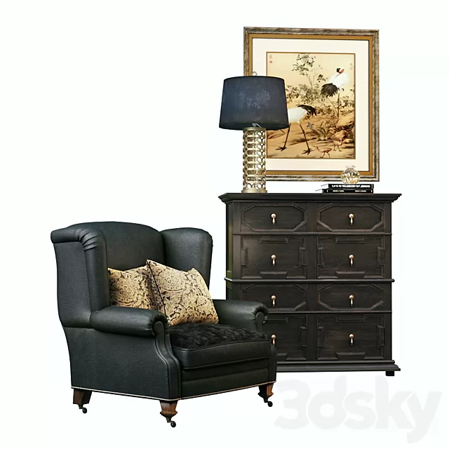 Armchair 3D Models – Ralph Lauren set.2