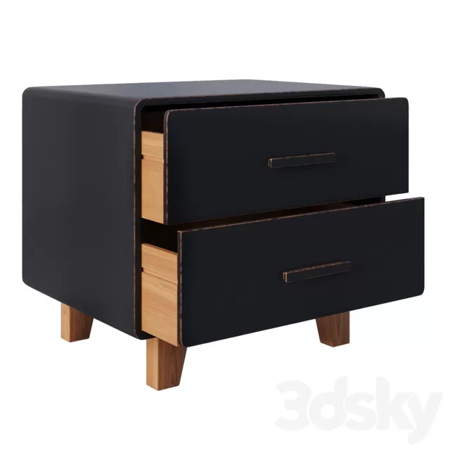 Sideboard – Chest of Drawers – Juniper 2 Drawer Nightstand Black