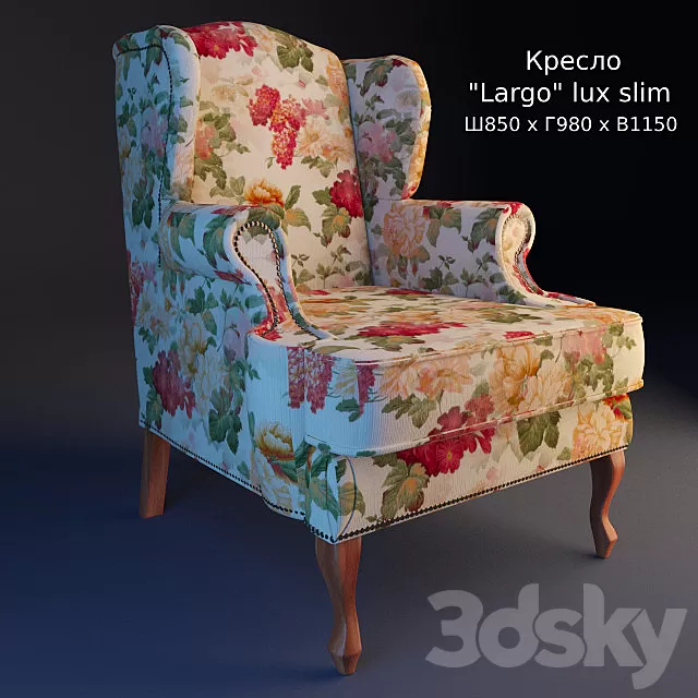 Armchair 3D Models – Armchair Largo lux slim Armchair 3D Models – Armchair Largo lux slim