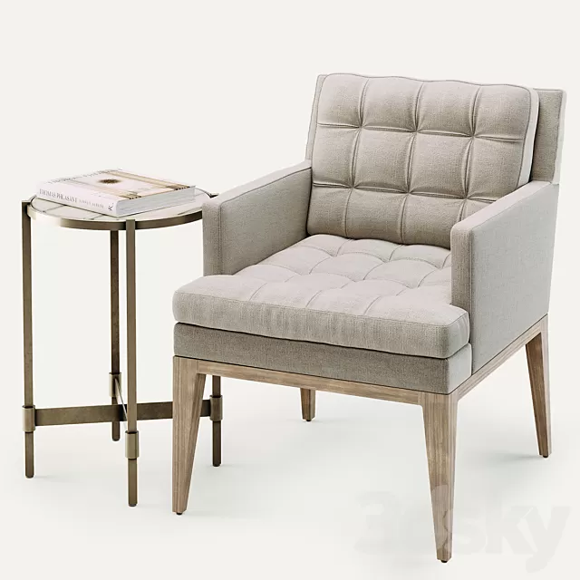 Armchair 3D Models – Baker Ojai dining chair and on center occasional table Armchair 3D Models – Baker Ojai dining chair and on center occasional table