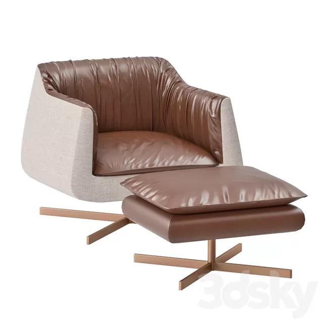 Armchair 3D Models – BLEU NATURE WAKI sofa 1 place + footstool Armchair 3D Models – BLEU NATURE WAKI sofa 1 place + footstool