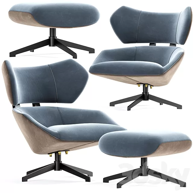 Armchair 3D Models – Camila Armchair With Pouf Velvet Armchair 3D Models – Camila Armchair With Pouf Velvet