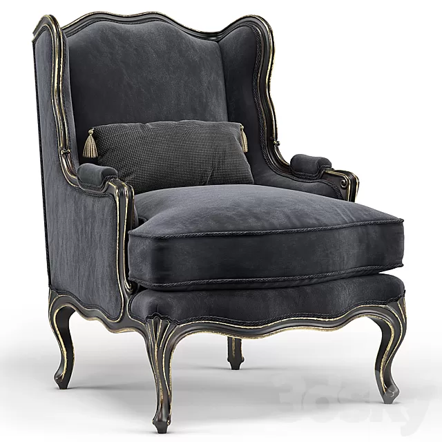 Armchair 3D Models – Louis XV Bergere Wing Armchair