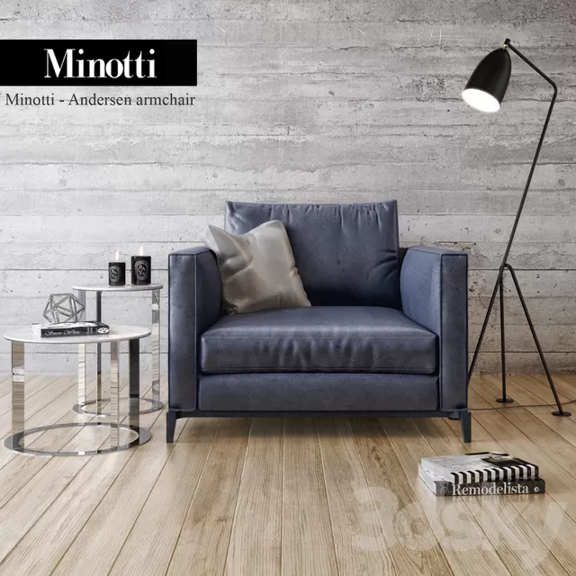 Armchair 3D Models – Minotti Andersen armchair