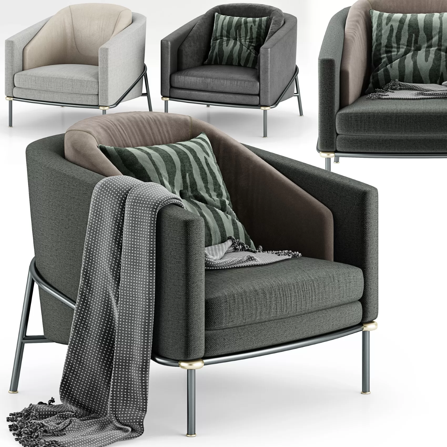 Armchair 3D Models – Minotti Fil Noir Armchair