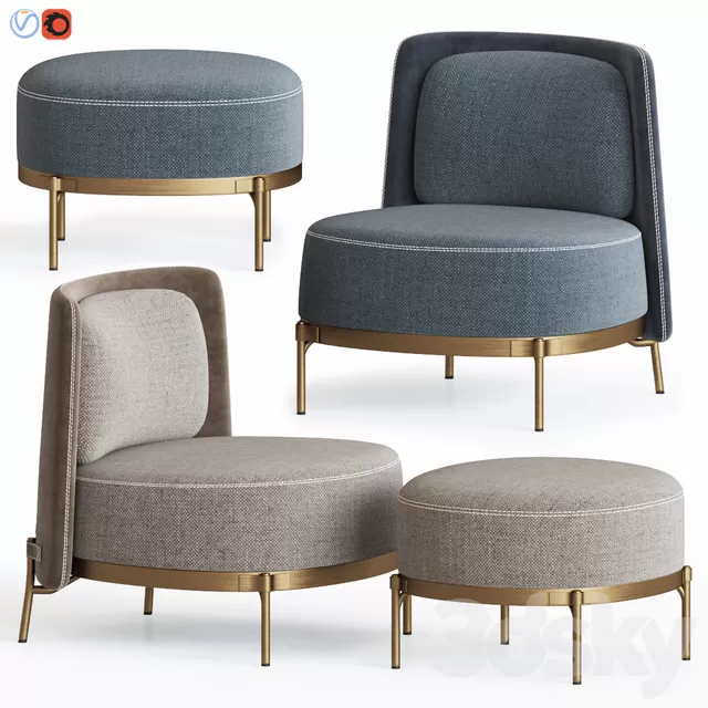 Armchair 3D Models – Minotti Tape Armchair & Ottoman