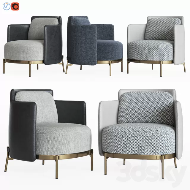 Armchair 3D Models – Minotti Tape Armchairs