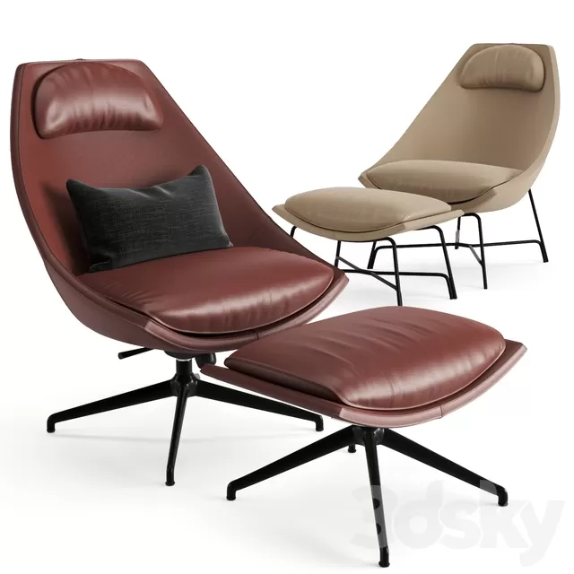 Armchair 3D Models – Potocco Cut Swivel Armchair