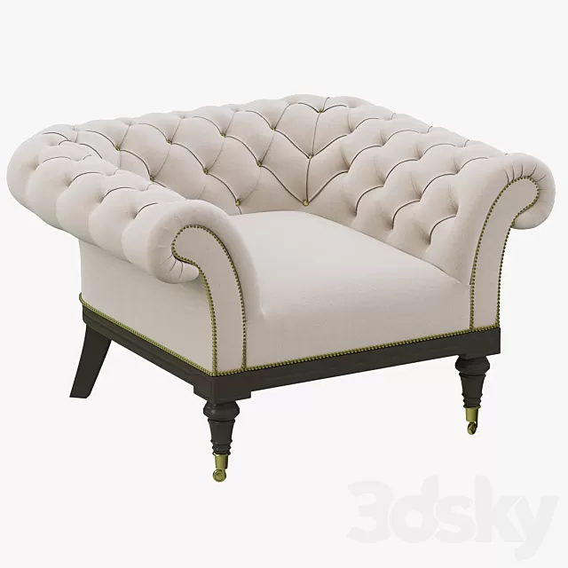 Armchair 3D Models – Restoration Hardware Islington Chesterfield Upholstered Chair