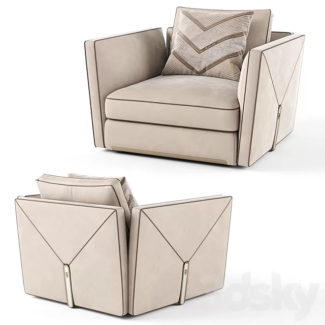 Armchair 3D Models – Visionnaire Bastian Armchair (Vray)