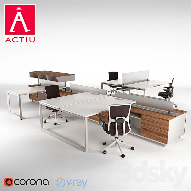 Office Furniture – 3D Models – Actiu Vital plus Spine office furniture