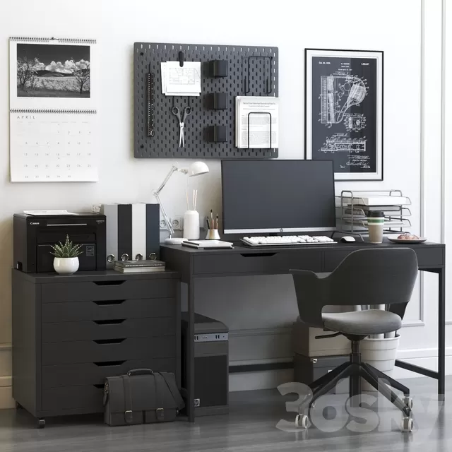 Office Furniture – 3D Models – Ikea office workplace 15