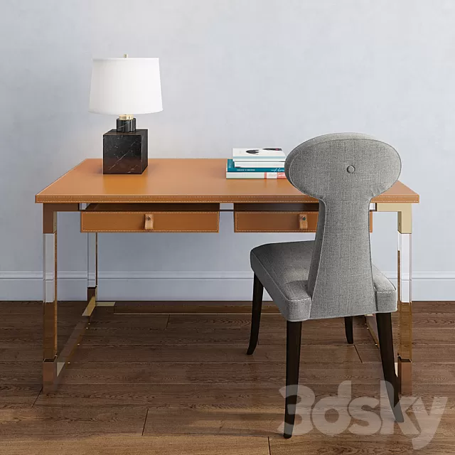 Office Furniture 3D Models Jonathan adler jacques desk vera dining chair 3DSKY Decor Helper