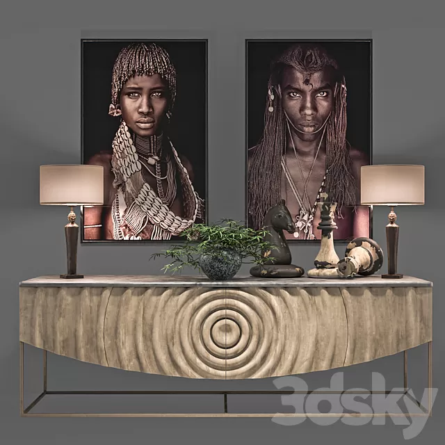 Consoles 3D Models – African Decoration Console Set Consoles 3D Models – African Decoration Console Set