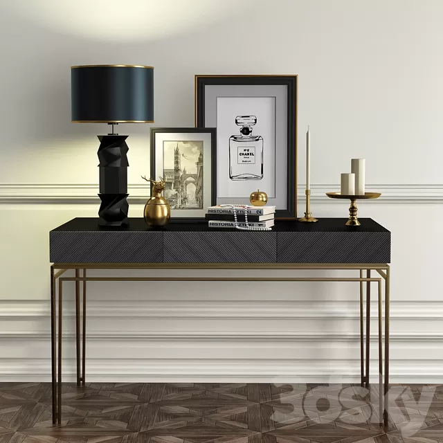 Consoles 3D Models – Chest of drawers with decorative set.2 Consoles 3D Models – Chest of drawers with decorative set.2