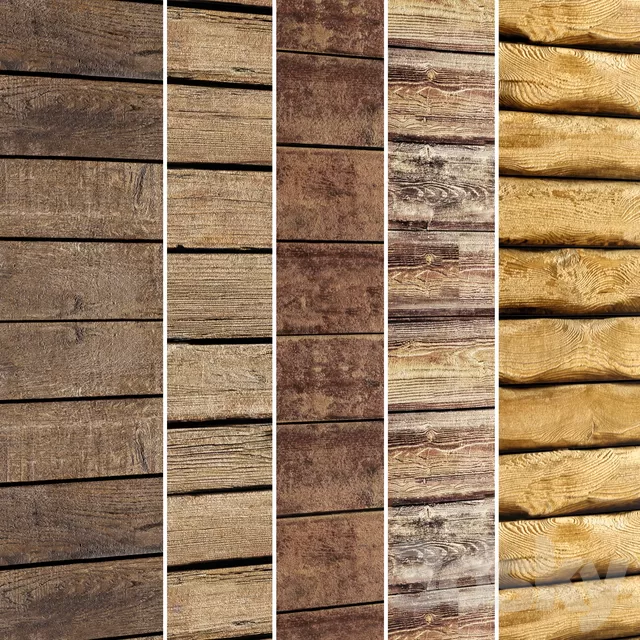 Material – 3D Download – Collection of wood panels 5 pcs