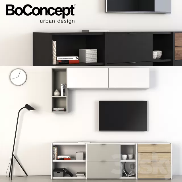 TV Wall 3D Models – Boconcept Copenhagen Lugano 3D Model