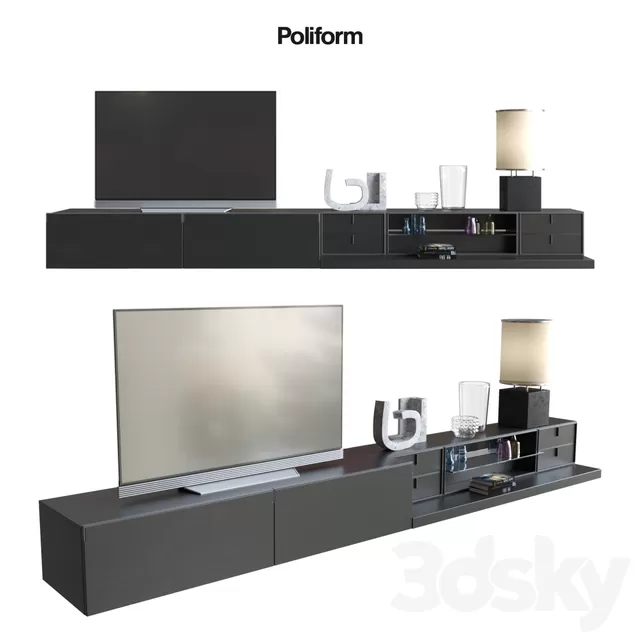 TV Wall 3D Models – POLIFORM VARENNA SISTEMI GIORNO QUID 6